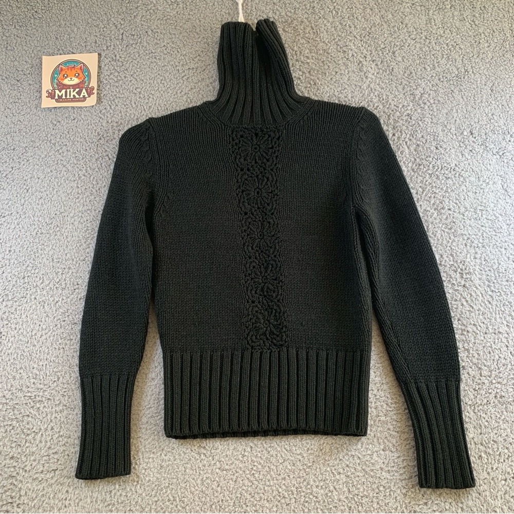 The Limited Knit Sweater Women's Long Sleeve Turtleneck Wool‎ Blend Black Size S